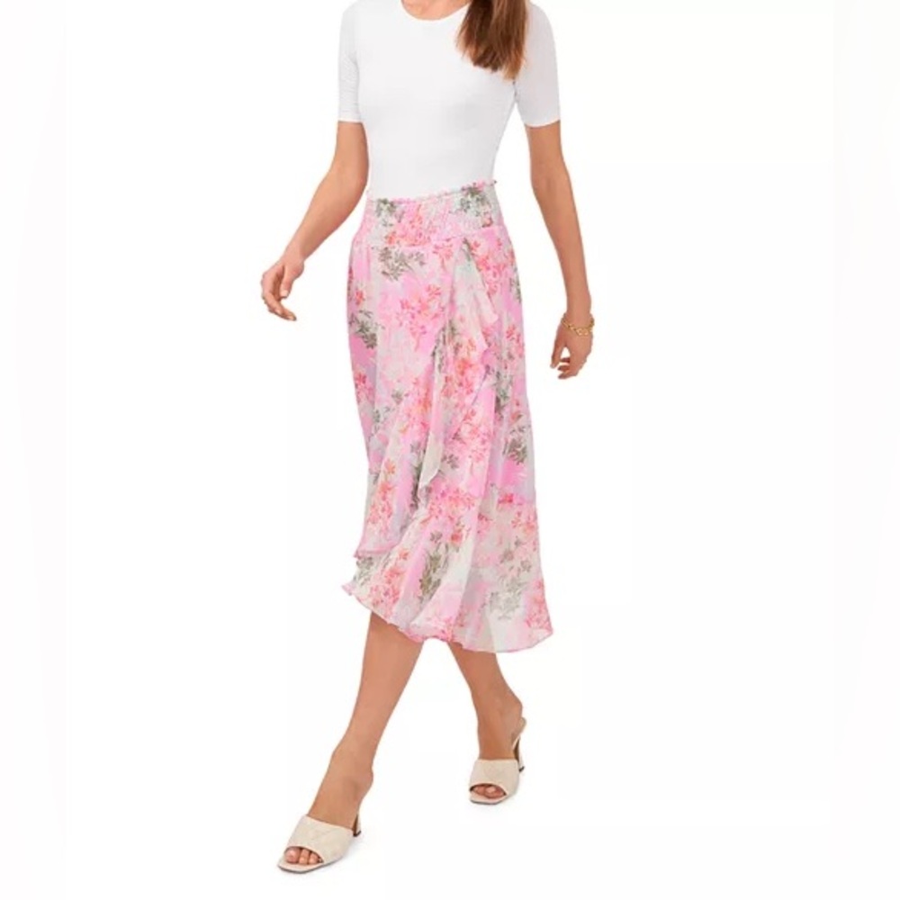 Vince Camuto Faux Wrap Floral Skirt